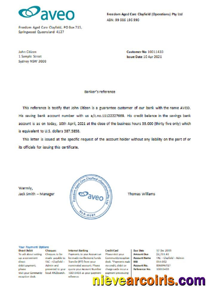 Australia AVEO reference