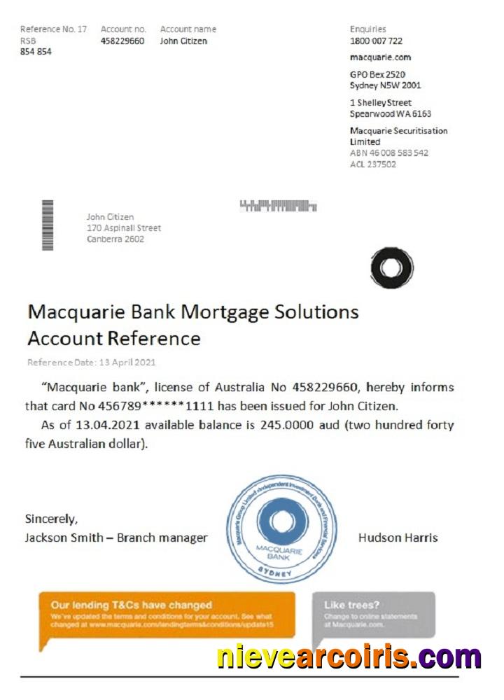 Australia Macquarie reference