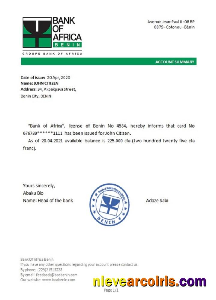 Benin BankofAfrica reference