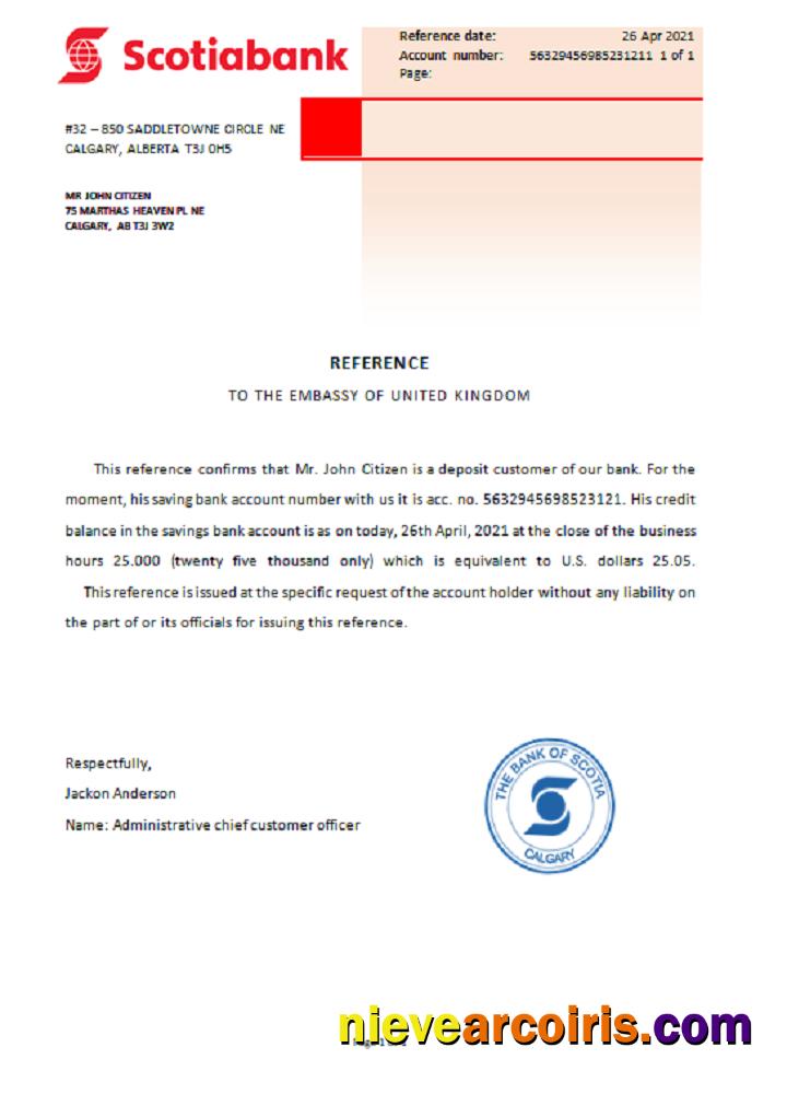 Canada Scotiabank reference