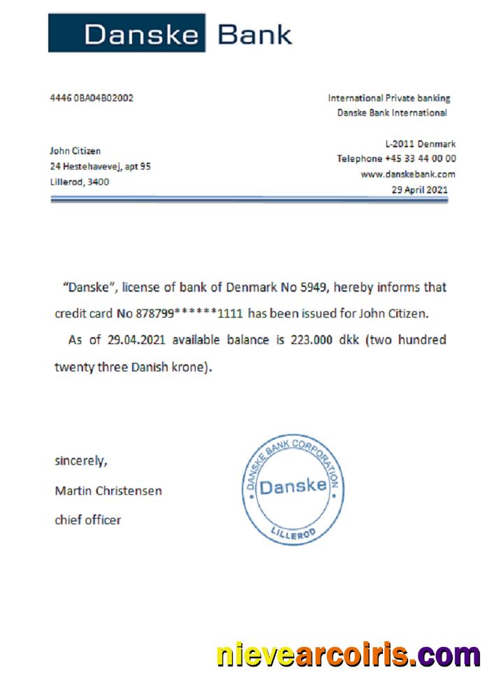 Denmark Danskebank reference
