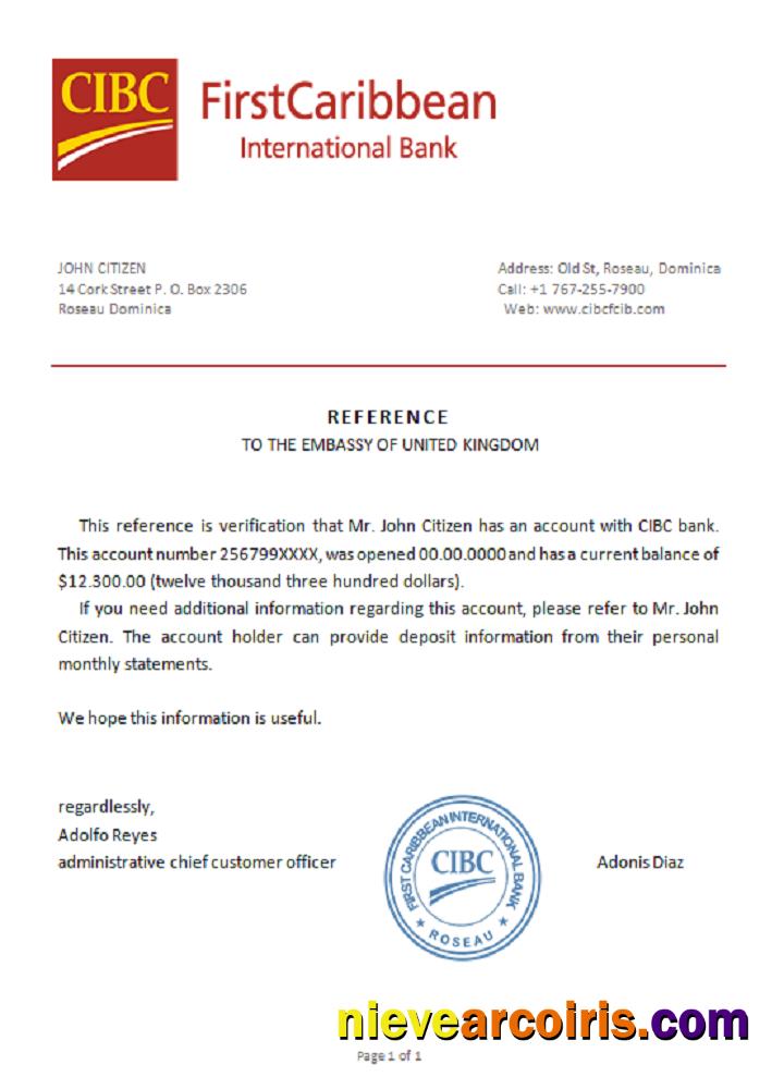 Dominica CIBC reference