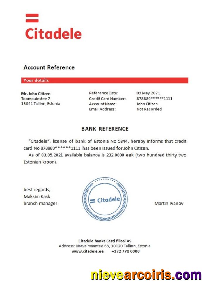 Estonia Citadele reference