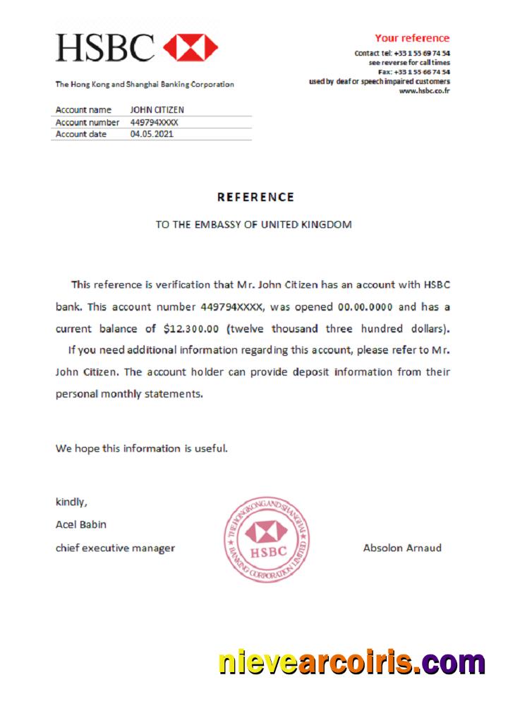 France HSBC reference