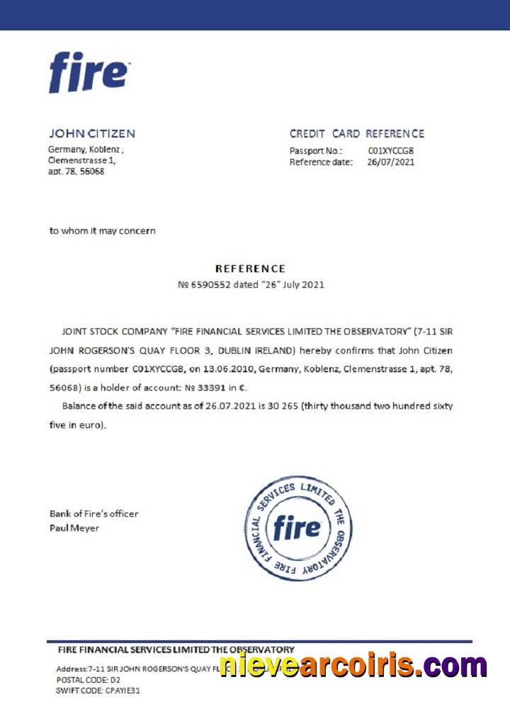 Germany Fire reference