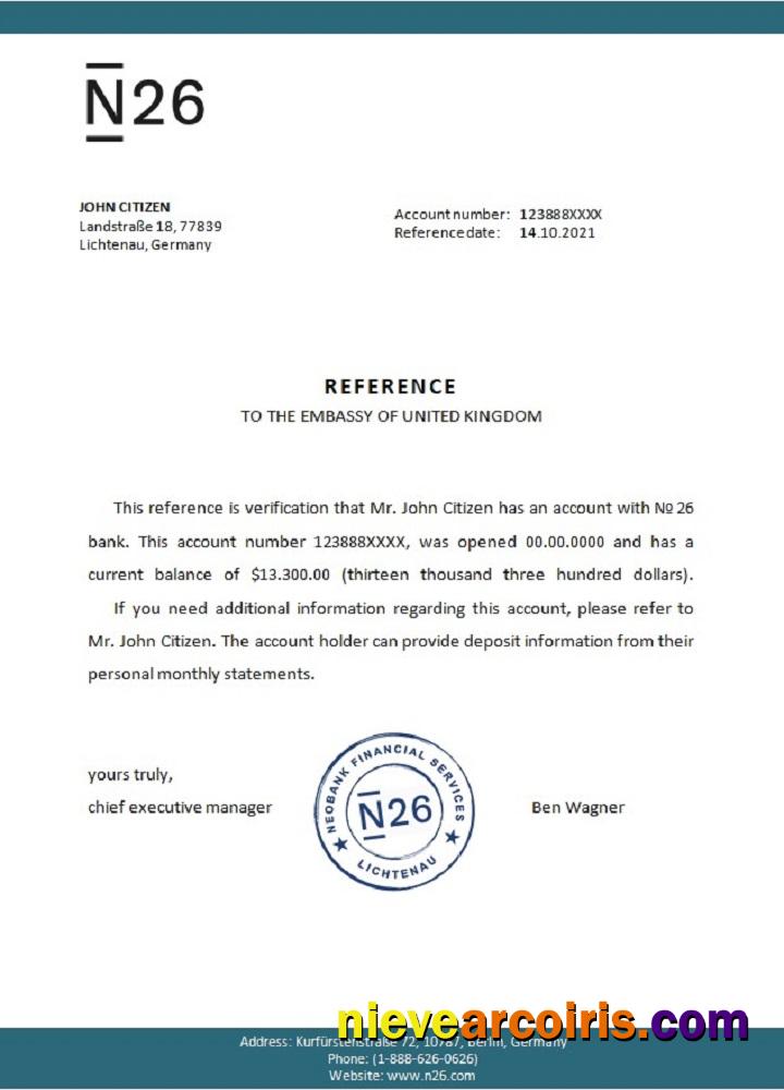 Germany N26 reference