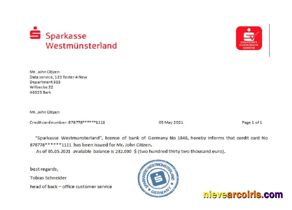 Germany Sparkasse reference