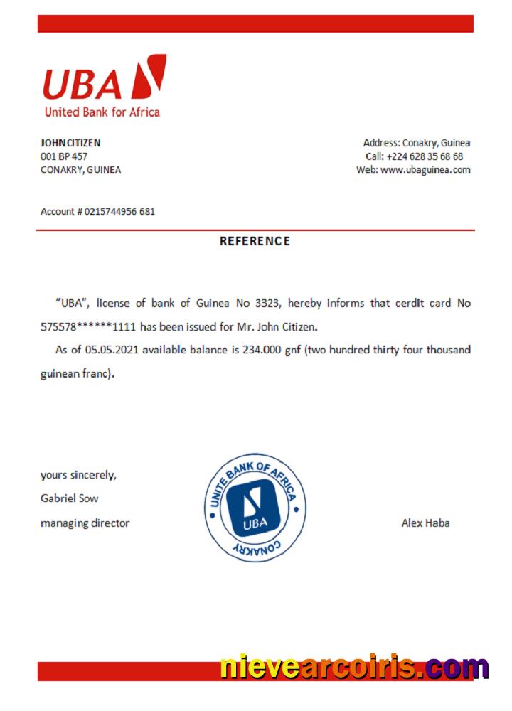 Guinea UBA reference