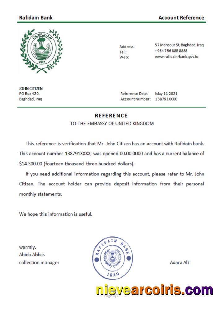 Iraq Rafidain reference