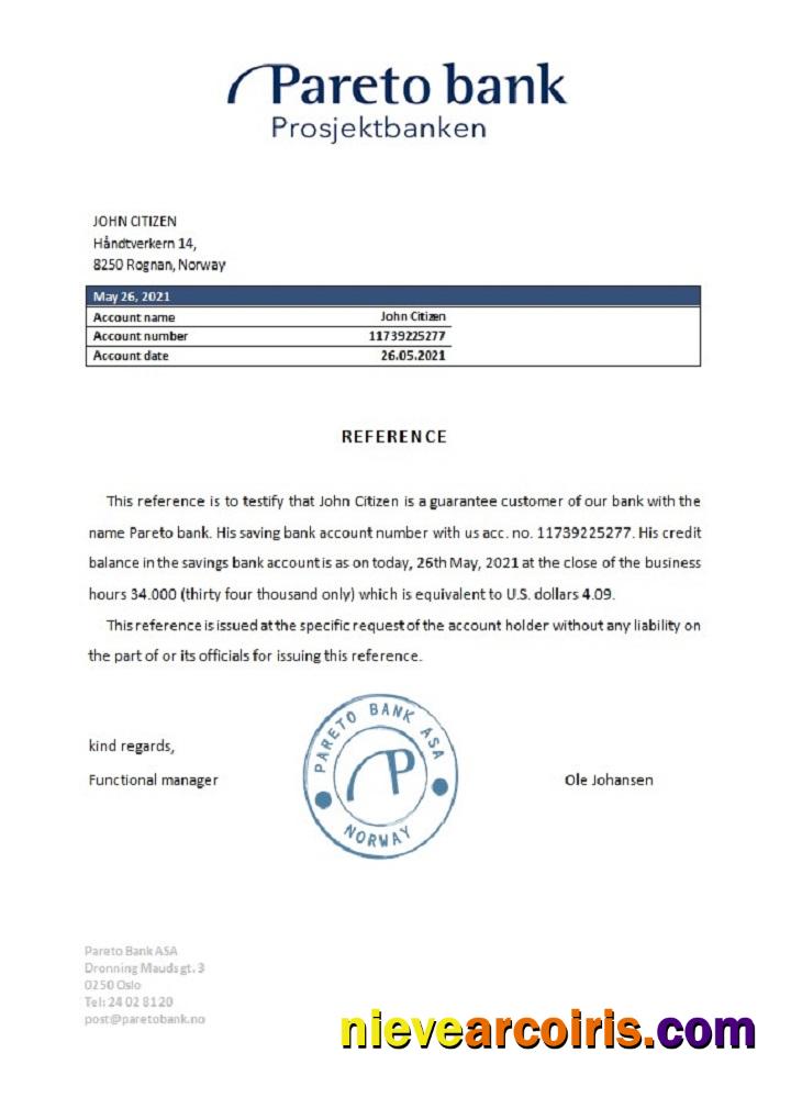 Norway Pareto reference