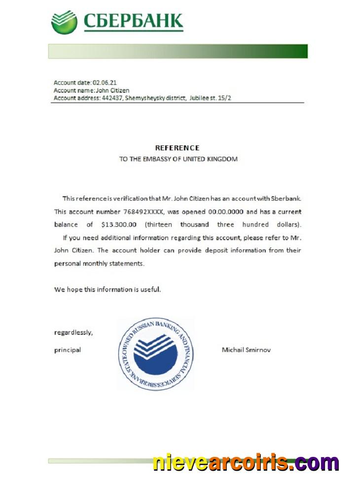 Russia Sberbank reference