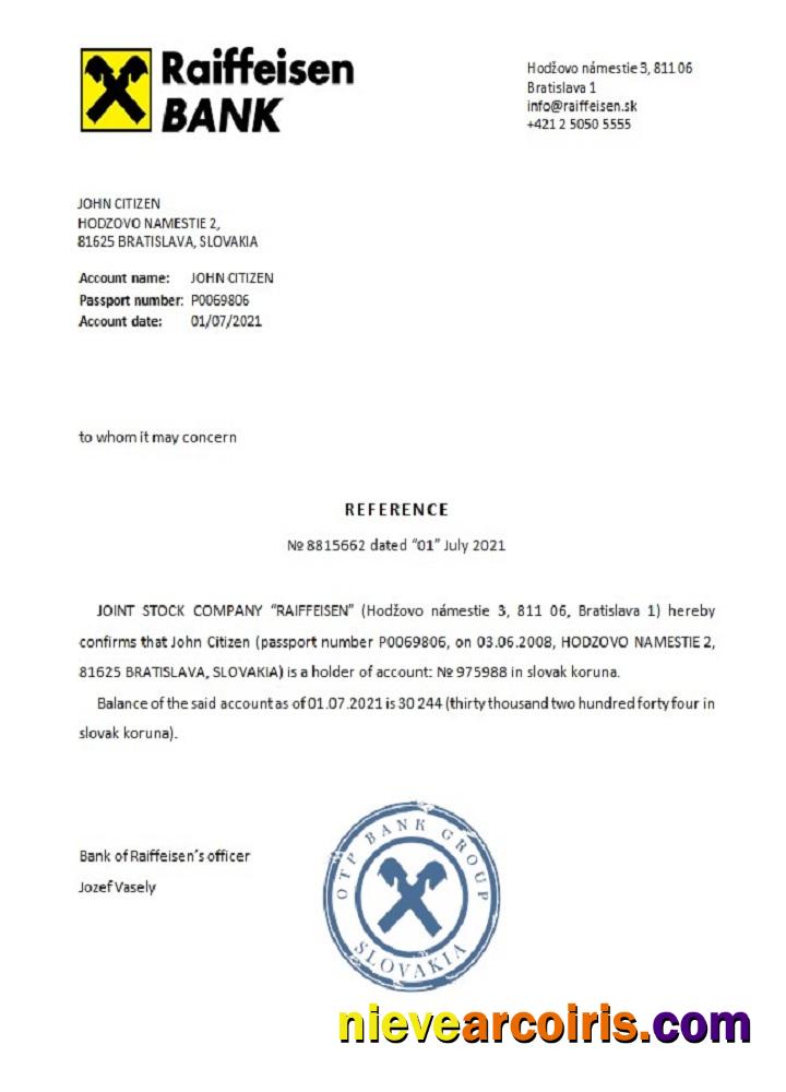 Slovakia Raiffeisen reference