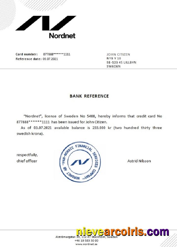 Sweden Nordnet reference