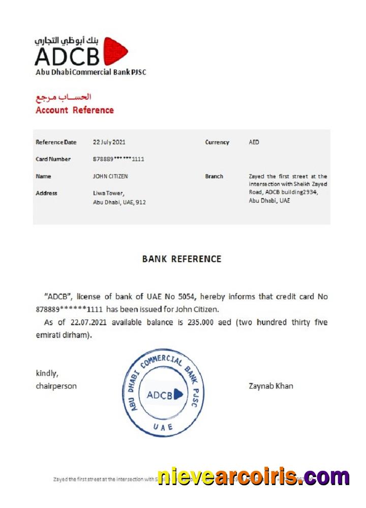 UAE ADCB reference