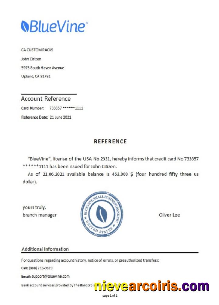 USA Bluevine reference