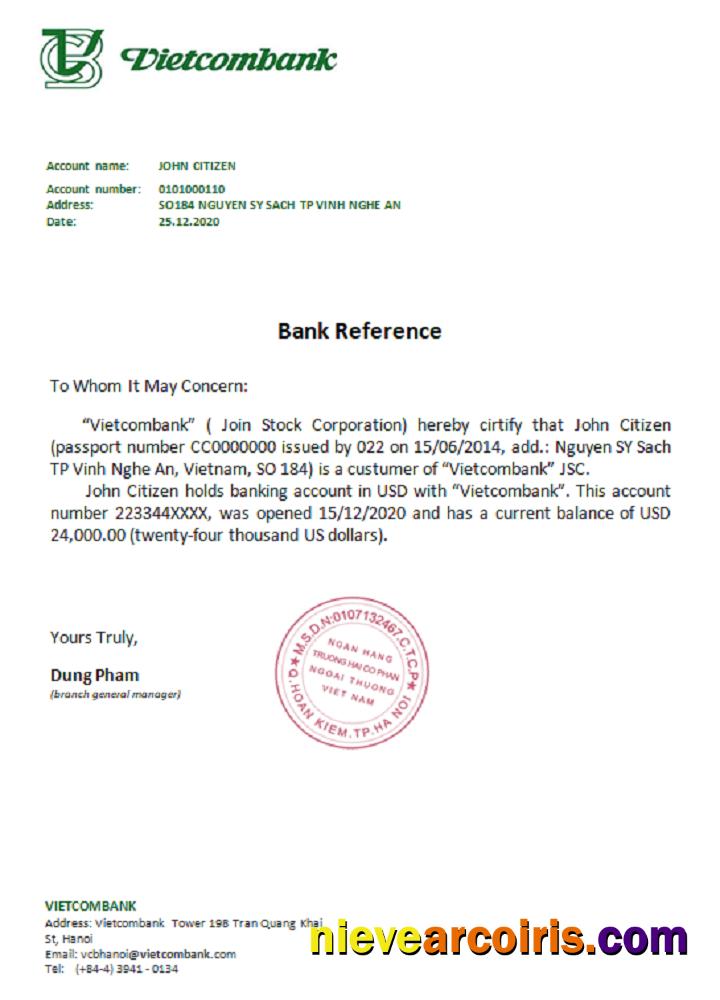 Vietnam Vietcombank reference